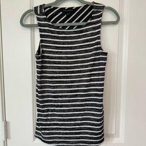Banana Republic Black and White Fitted Sleeveless Tank Top